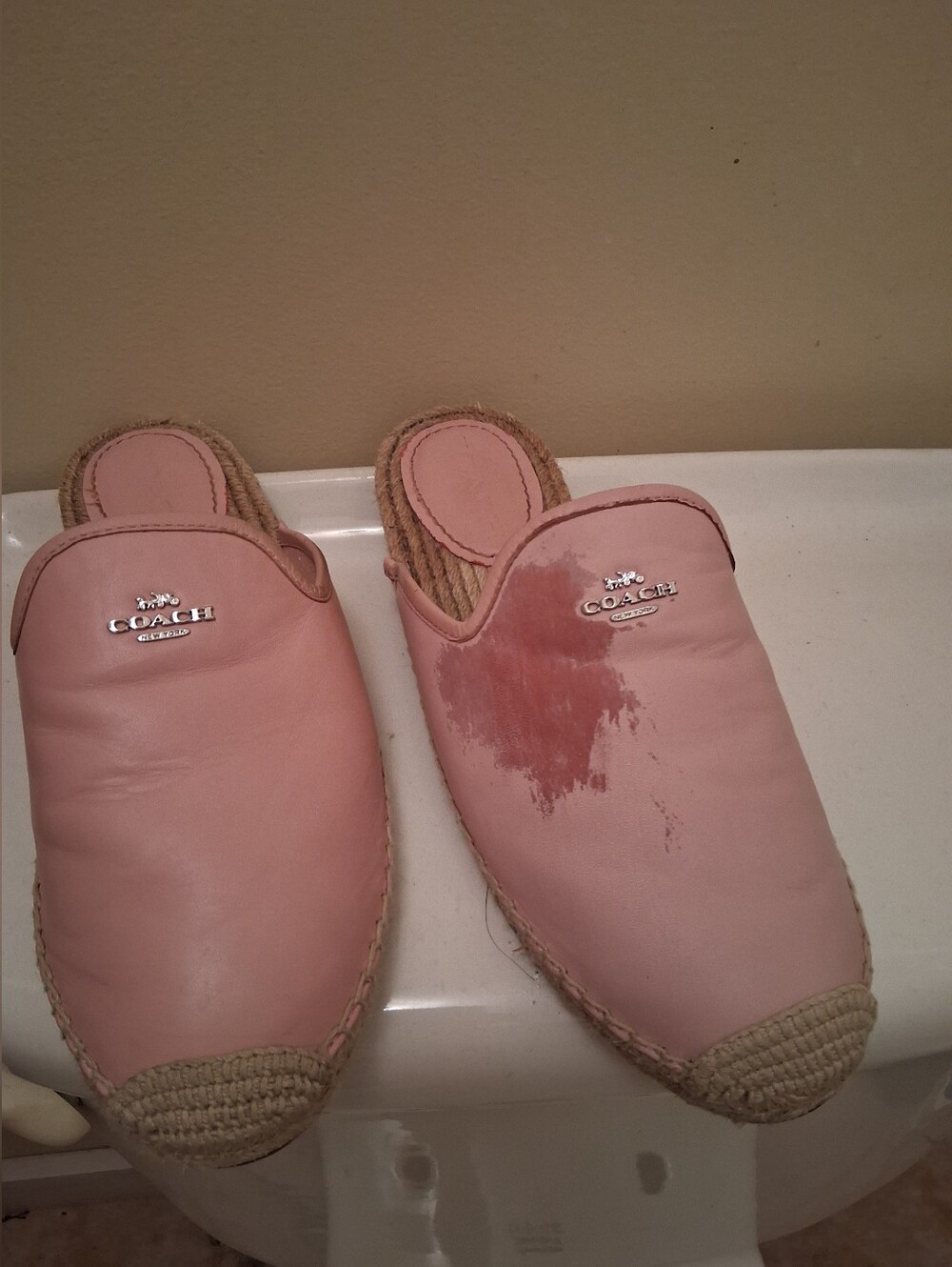 Coach Women's Pink Espadrille Slippers